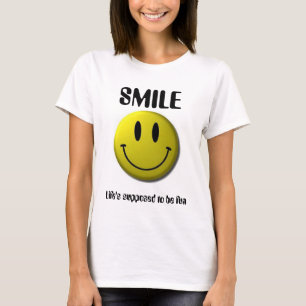 Camiseta Smiley-1, SONRISA, vida supuesta para ser