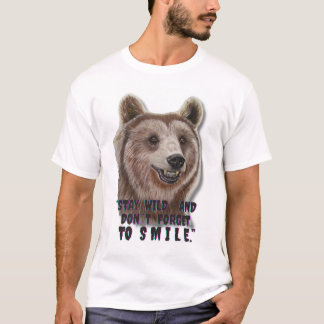 Camiseta Smiling Bear - White Editon (Stay Wild Quote)