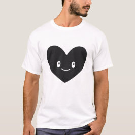 Camiseta Smiling Black Heart Vector T-Shirt Design