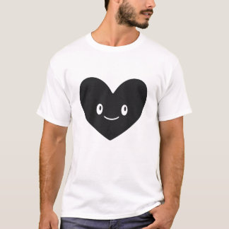 Camiseta Smiling Black Heart Vector T-Shirt Design