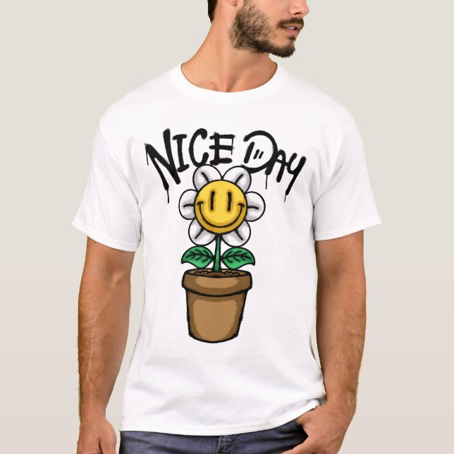Camiseta Smiling Flower in a Pot streetwear (Anverso)