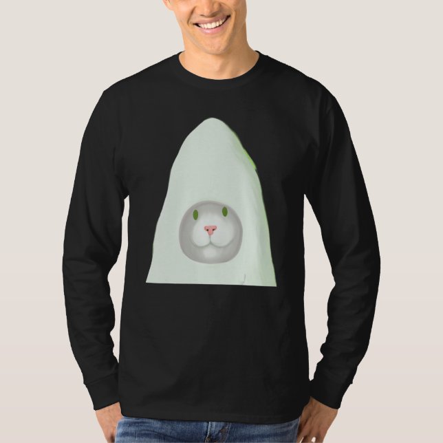 Camiseta Smiling kitten artwork white cat meme (Anverso)