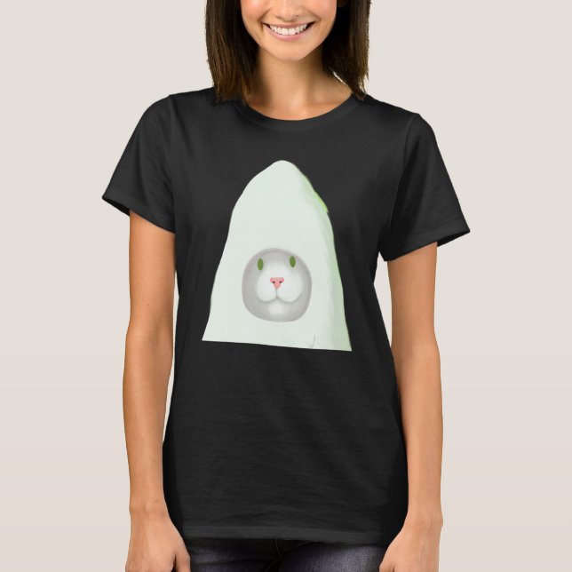Camiseta Smiling kitten artwork white cat meme (Anverso)