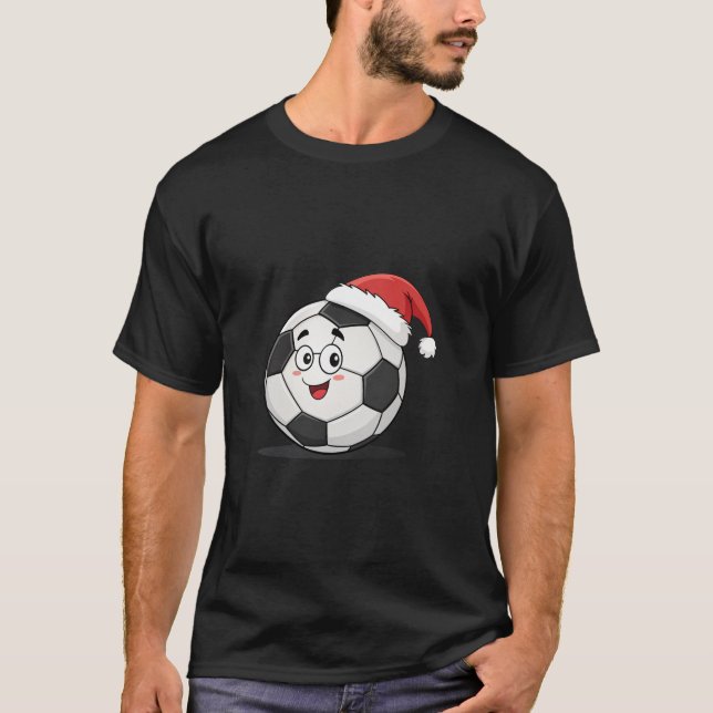Camiseta Smiling Soccer Ball with Santa Hat (Anverso)