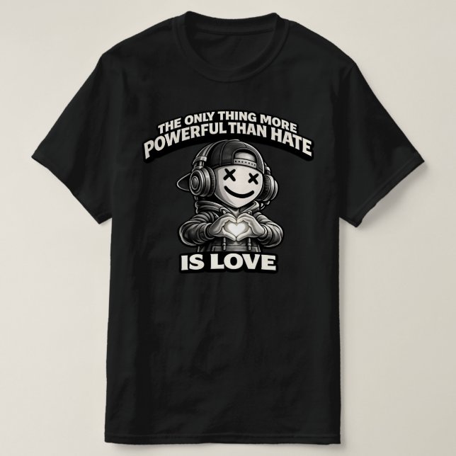 Camiseta Smiling X-Eyes Streetwear Icon - Love Over Hate  (Diseño del anverso)