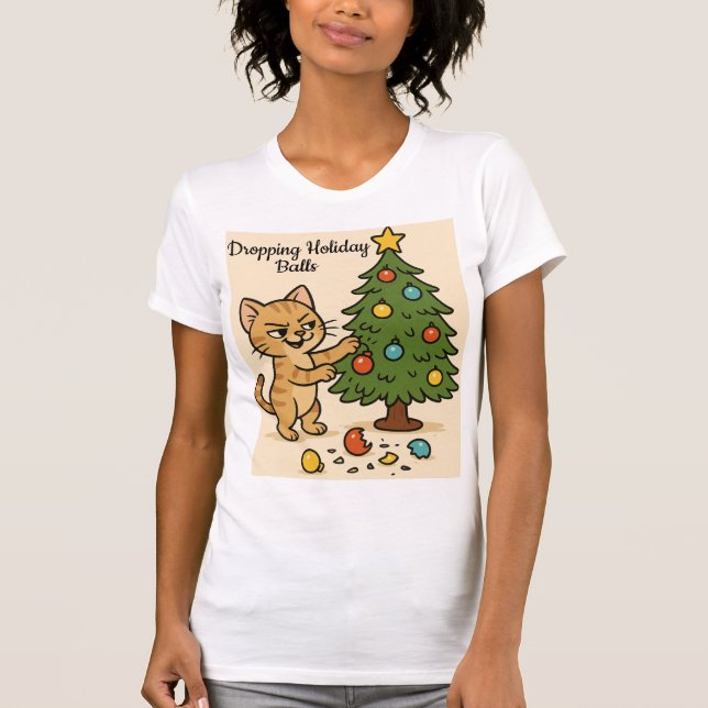 Camiseta Smirking Kitten Christmas Chaos 2 woman  (Anverso)