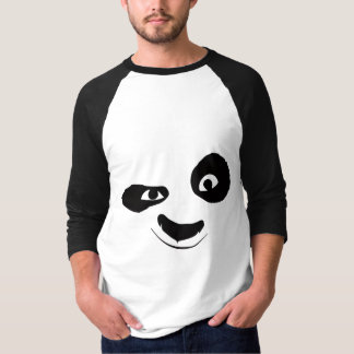 Camiseta Smirking Panda Face Black & White Graphic T-Shirt 