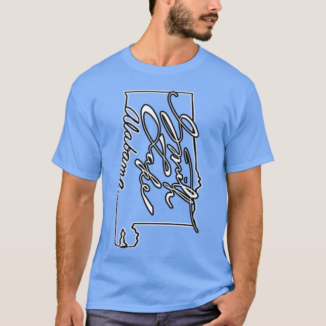 Camiseta Smith Lake Alabama State Outline Oversized (Anverso)