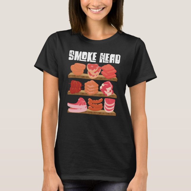 Camiseta Smoke Head Smoker Grill Barbecue Meat Grilling (Anverso)