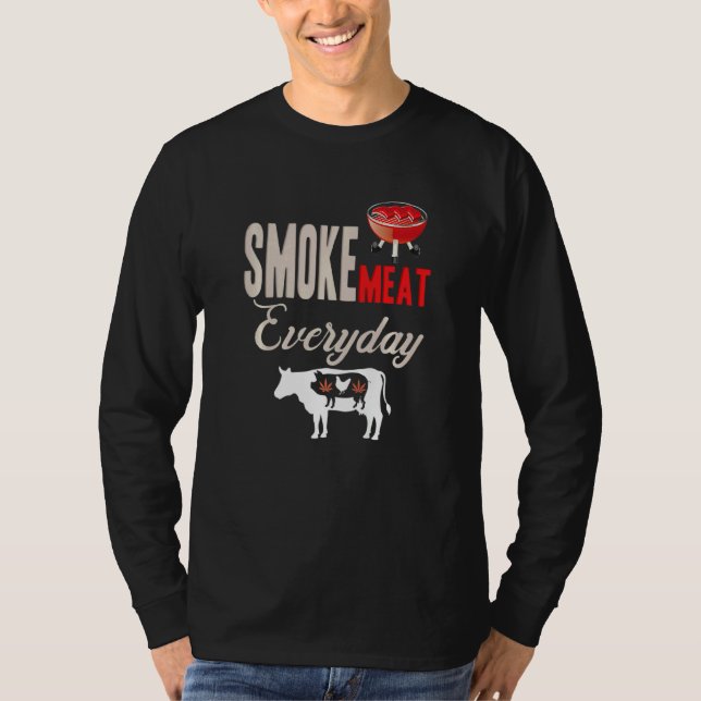 Camiseta Smoke Meat Every Day Grilling Smoking Barbecue (Anverso)