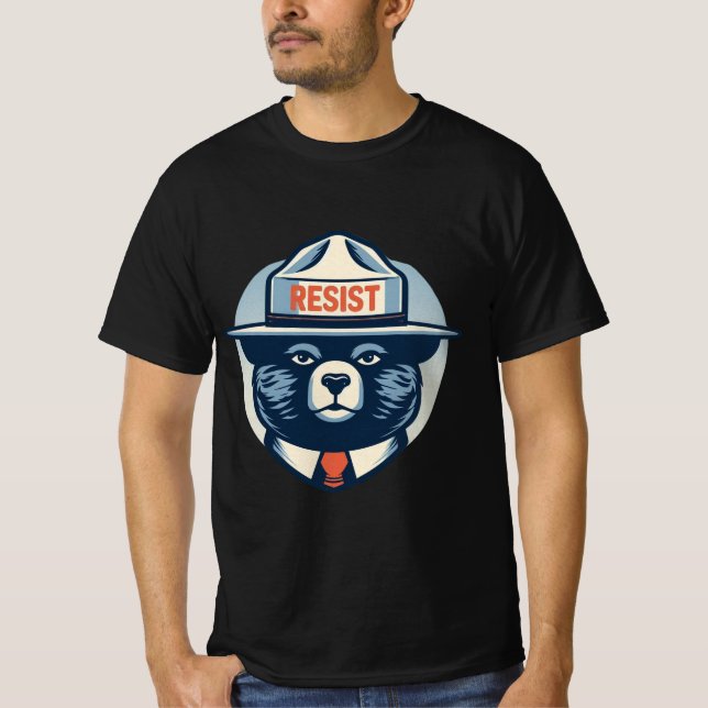 Camiseta Smokey El Oso Resista - Audaz Arte Activista (Anverso)