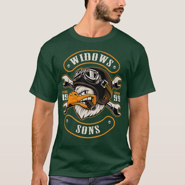 Camiseta Smokin Eagle Widows Sons Masonic (Anverso)