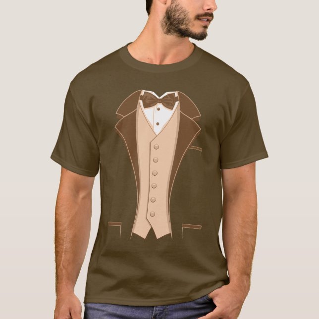 Camiseta Smoking de la impresión de Brown (Anverso)
