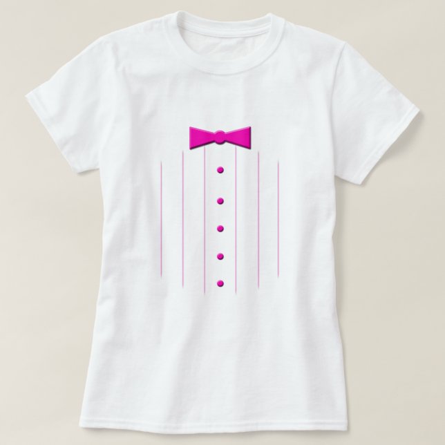 Camiseta Smoking rosado del lazo (Diseño del anverso)