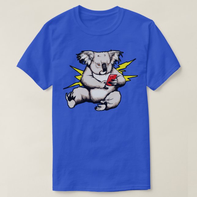 Camiseta Smombie Coala Bored Coala Con Teléfono Móvil (Diseño del anverso)