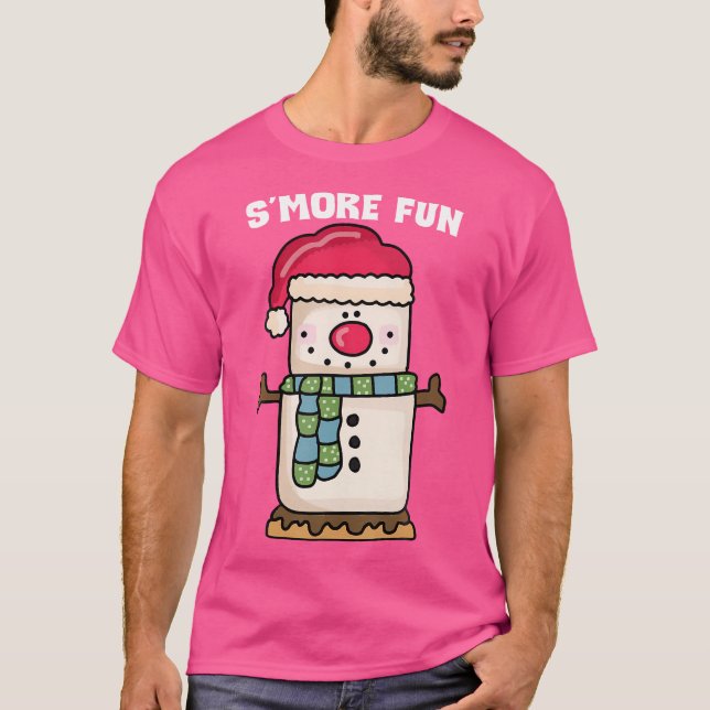 Camiseta S'More Fun Snowman Funny Camping (Anverso)