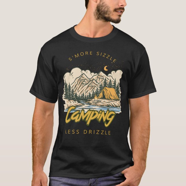 Camiseta Smore Sizzle Less Drizzle Camping Women retro (Anverso)