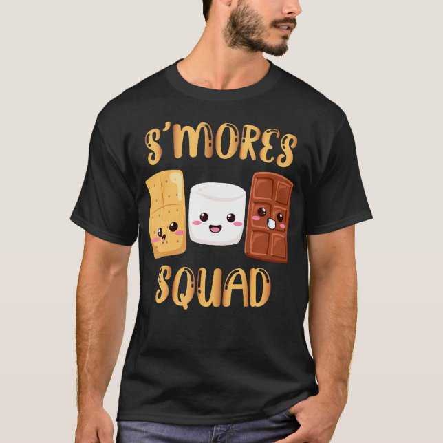 Camiseta S'Mores Marshmallow Funny Smores Squad Camping Ca (Anverso)