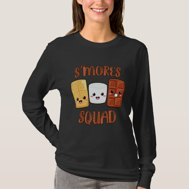 Camiseta S'mores Marshmallows  Smores Squad Camping Campfir (Anverso)