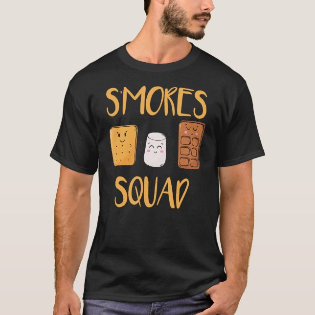 Camiseta S'mores Squad Marshmallow Camping Campfire Smores (Anverso)
