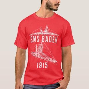 Camiseta SMS Baden German 1915 WW1 Battleship Blueprint Dia