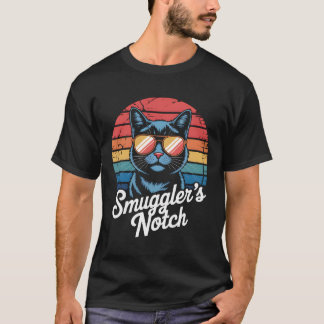 Camiseta Smugglers’ Notch Retro Ski Resort Cat T-Shirt