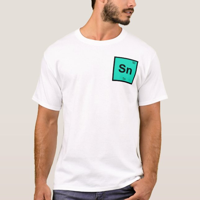 Camiseta Sn - Elemento de símbolo de tabla periódica de quí (Anverso)