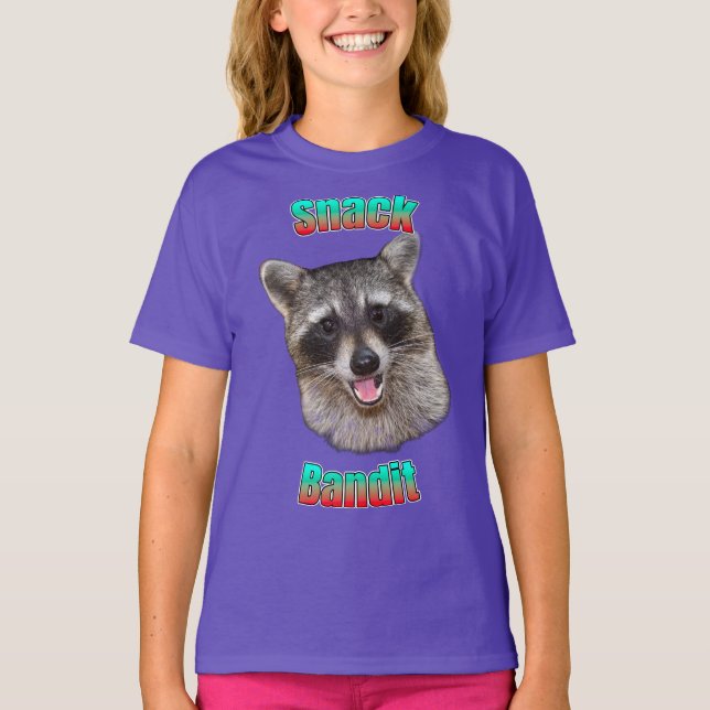 Camiseta Snack Bandit Funny Raccoon Kids T-Shirt (Anverso)