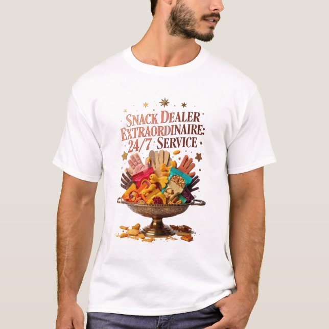 Camiseta Snack Dealer Extraordinaire Tee | 24/7 Service Fun (Anverso)