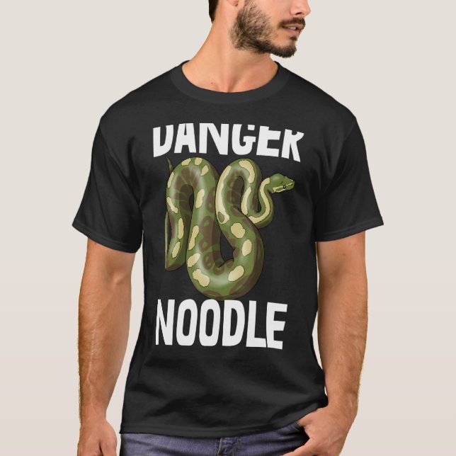 Camiseta Snack Python Slieting Tee Snake de fideos peligros (Anverso)