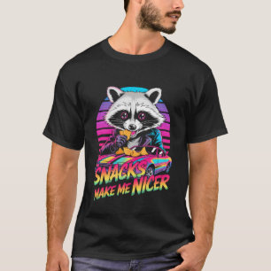 Camiseta Snacks Me Hacen Más Amable Divertido 80s 90s Mapac