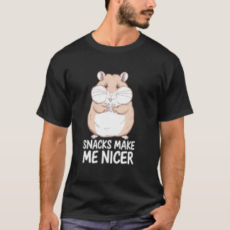 Camiseta Snacks Me Hacen Más Amable, Hámster Lindo Hambrien