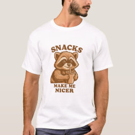 Camiseta Snacks Me Hacen Más Amable Mapache Divertido