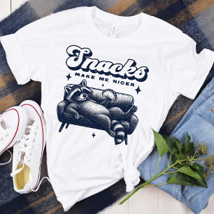 Camiseta Snacks Me Hacen Más Amable Mapache Divertido Tacos