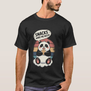 Camiseta Snacks Me Hacen Más Amable, Panda Hambriento Meme