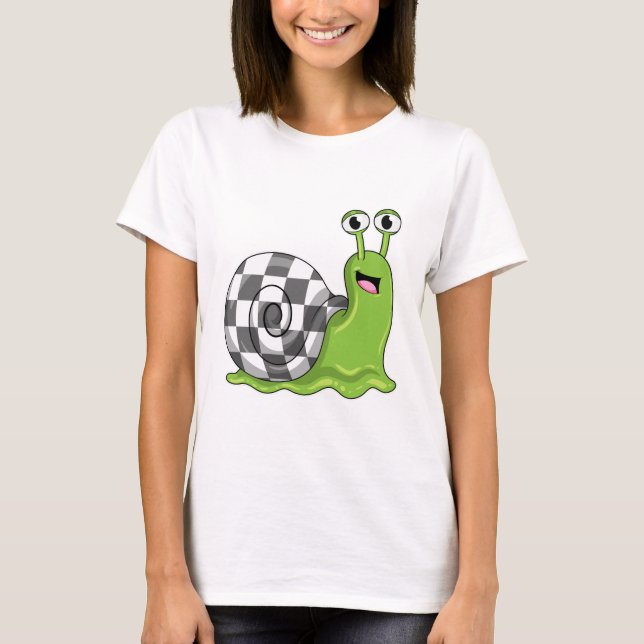 Camiseta Snail en ajedrez con tablero de ajedrez (Anverso)