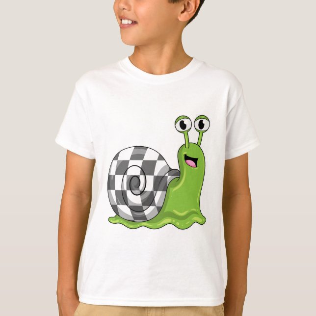 Camiseta Snail en ajedrez con tablero de ajedrez (Anverso)