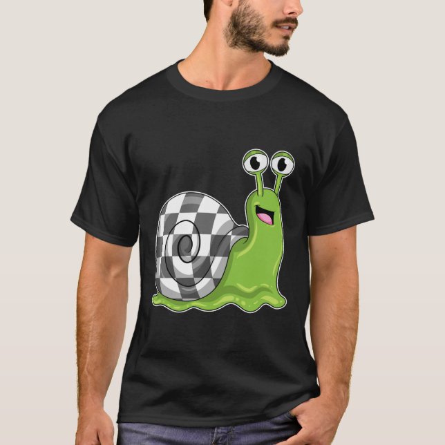 Camiseta Snail en ajedrez con tablero de ajedrez (Anverso)