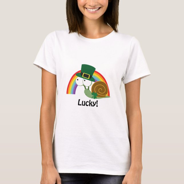 Camiseta Snail Lucky Leprechaun (Anverso)