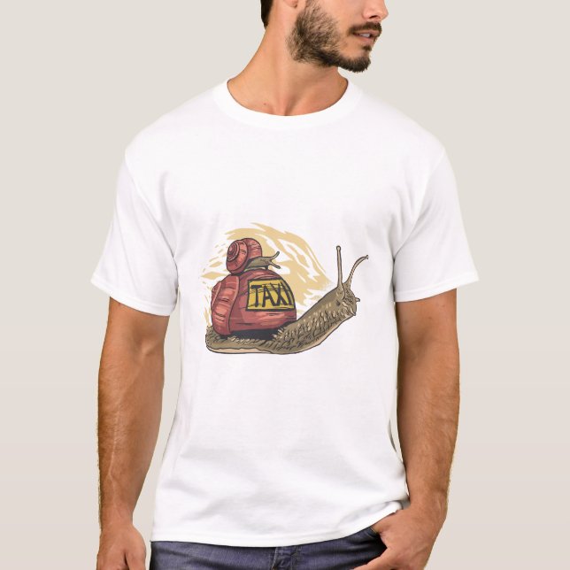 Camiseta Snail Taxi Funny Cartoon Animal T-Shirt (Anverso)