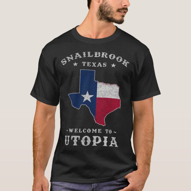 Camiseta Snailbrook Ciudad de Texas, ciudad de la utopía a  (Anverso)