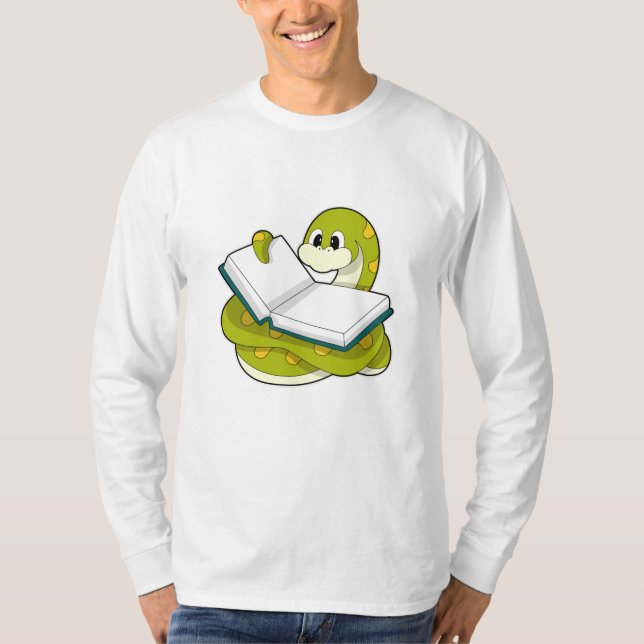 Camiseta Snake al leer con libro (Anverso)