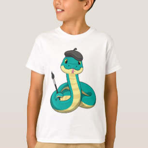 Camiseta Snake as Painter con pincel de pintura