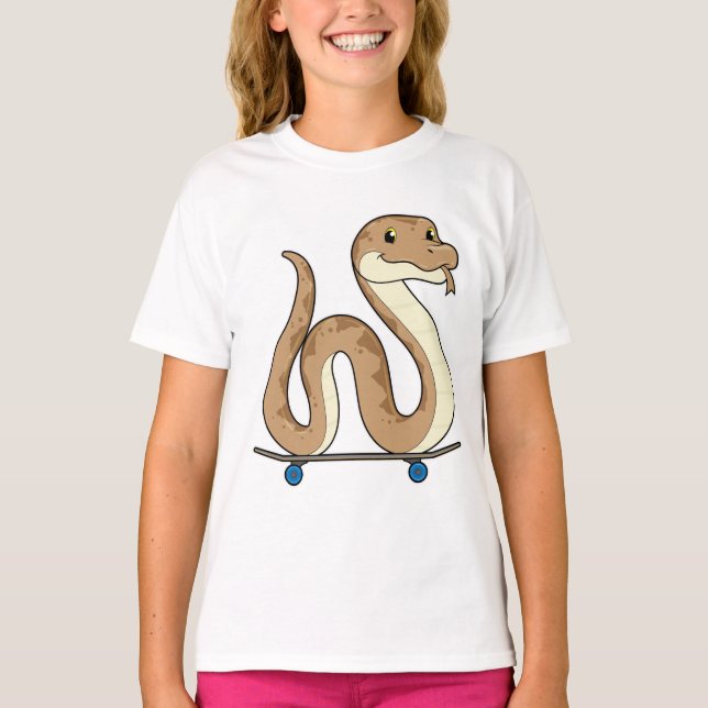 Camiseta Snake como patinador con patineta (Anverso)