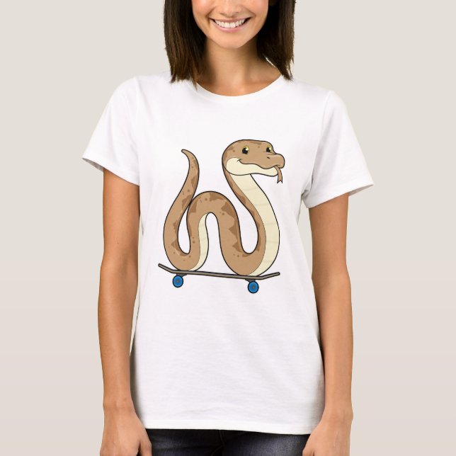 Camiseta Snake como patinador con patineta (Anverso)