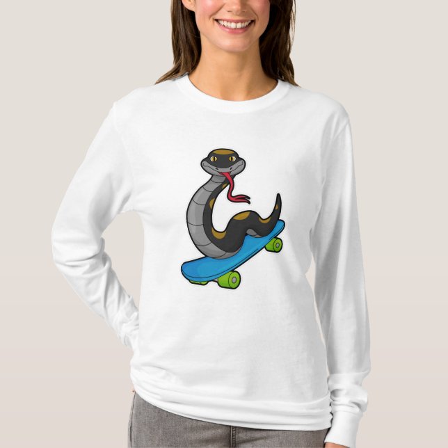 Camiseta Snake como patinador con patineta (Anverso)