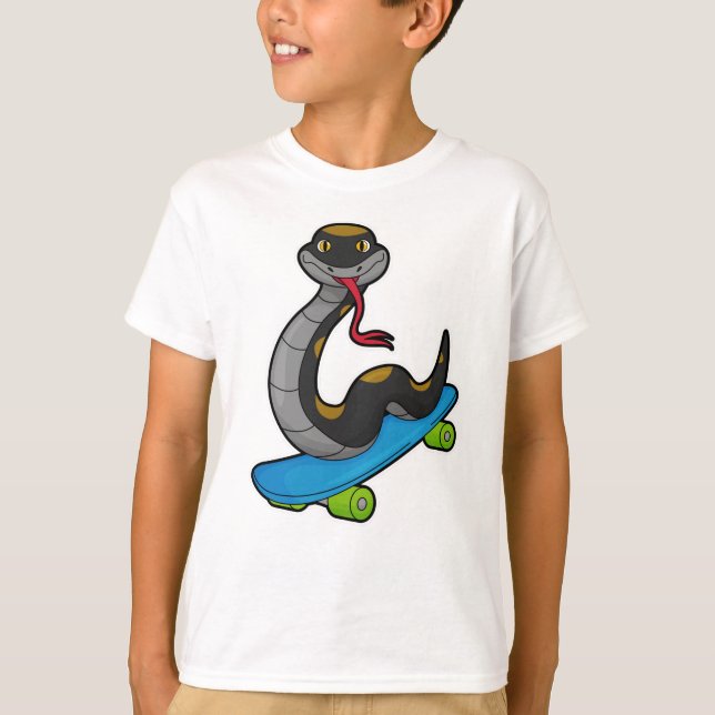 Camiseta Snake como patinador con patineta (Anverso)