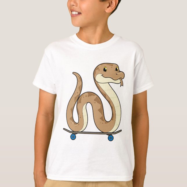 Camiseta Snake como patinador con patineta (Anverso)