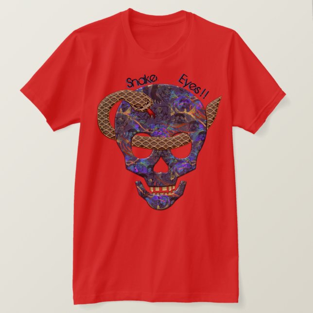 Camiseta Snake Enrollado alrededor del cráneo a través de l (Anverso del diseño)