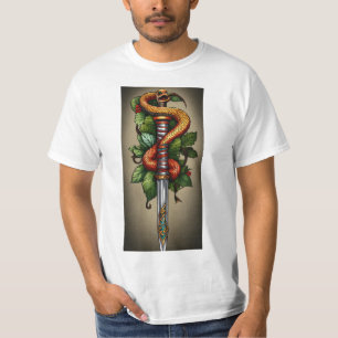 Camiseta Snake envuelto alrededor del diseño de tatuaje de 